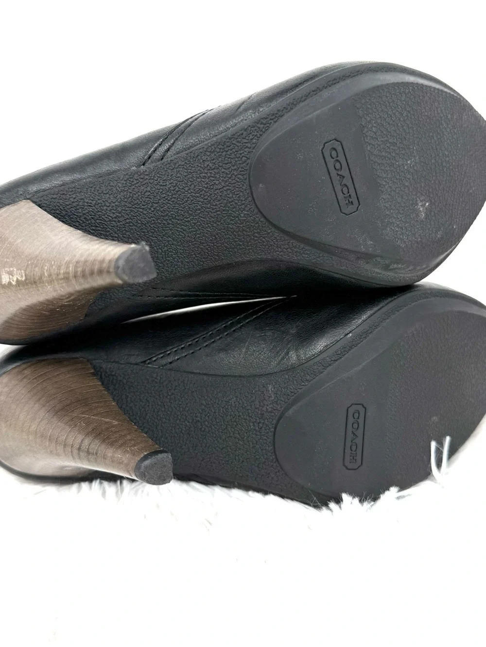 Coach Aliza Black Leather Ankle Booties Size 7